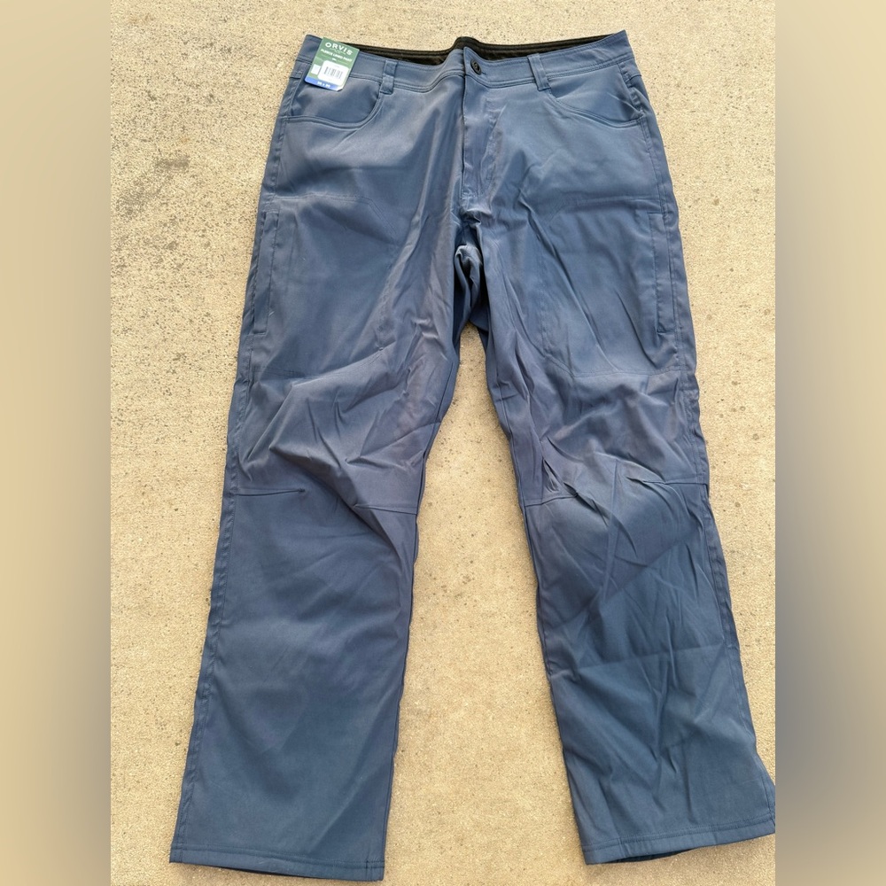 Orvis Men's Blue Quick Dry Pants Fleece Lined 36x30‎ NWT